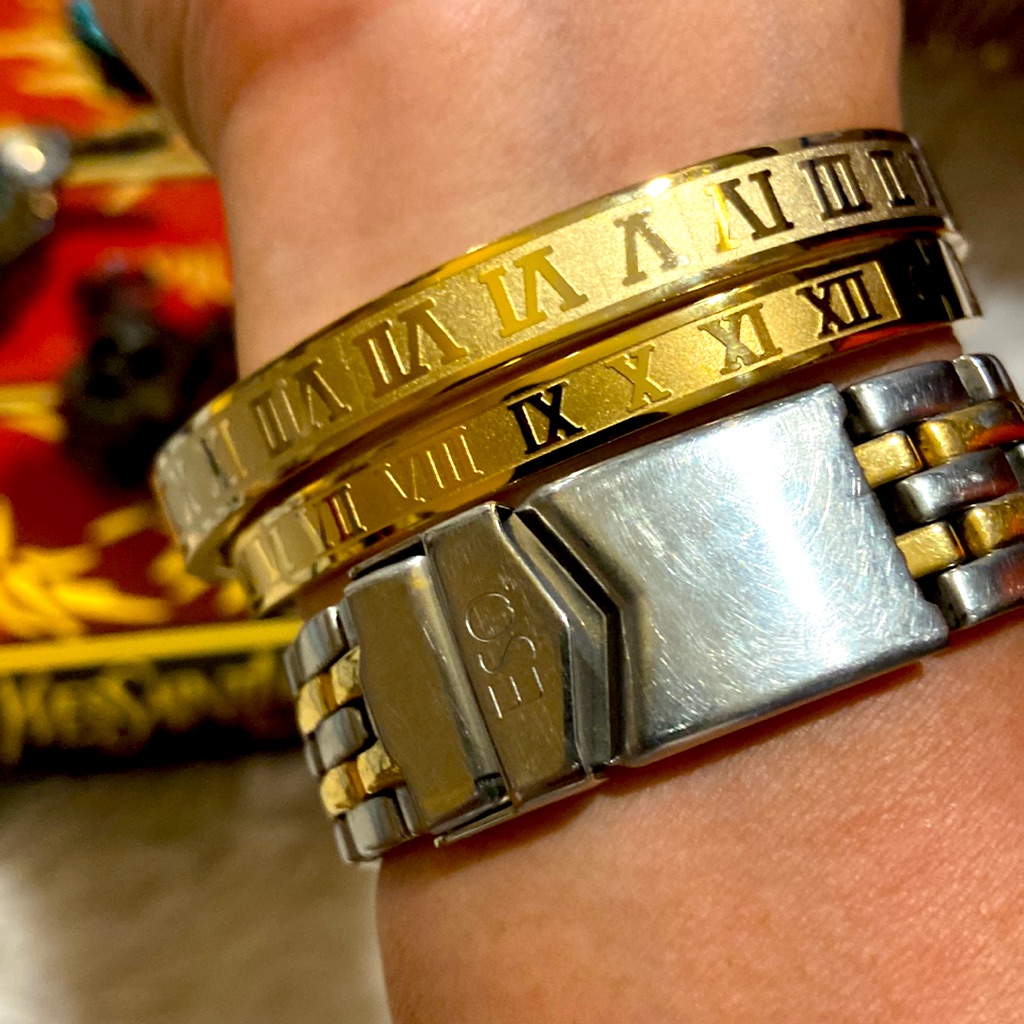 18k Gold Plated Roman Numeral Bangles 18k Gold Plated Roman Numeral Bangles